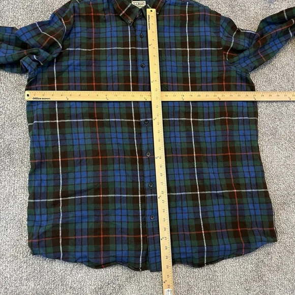 VTG L.L. Bean Traditional Fit Flannel Shirt Mens 2XL Tall Red Green Plaid 228066 - Picture 5 of 6